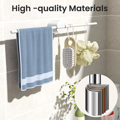 Wall mounted towel rail installed in bathroom for organized storage