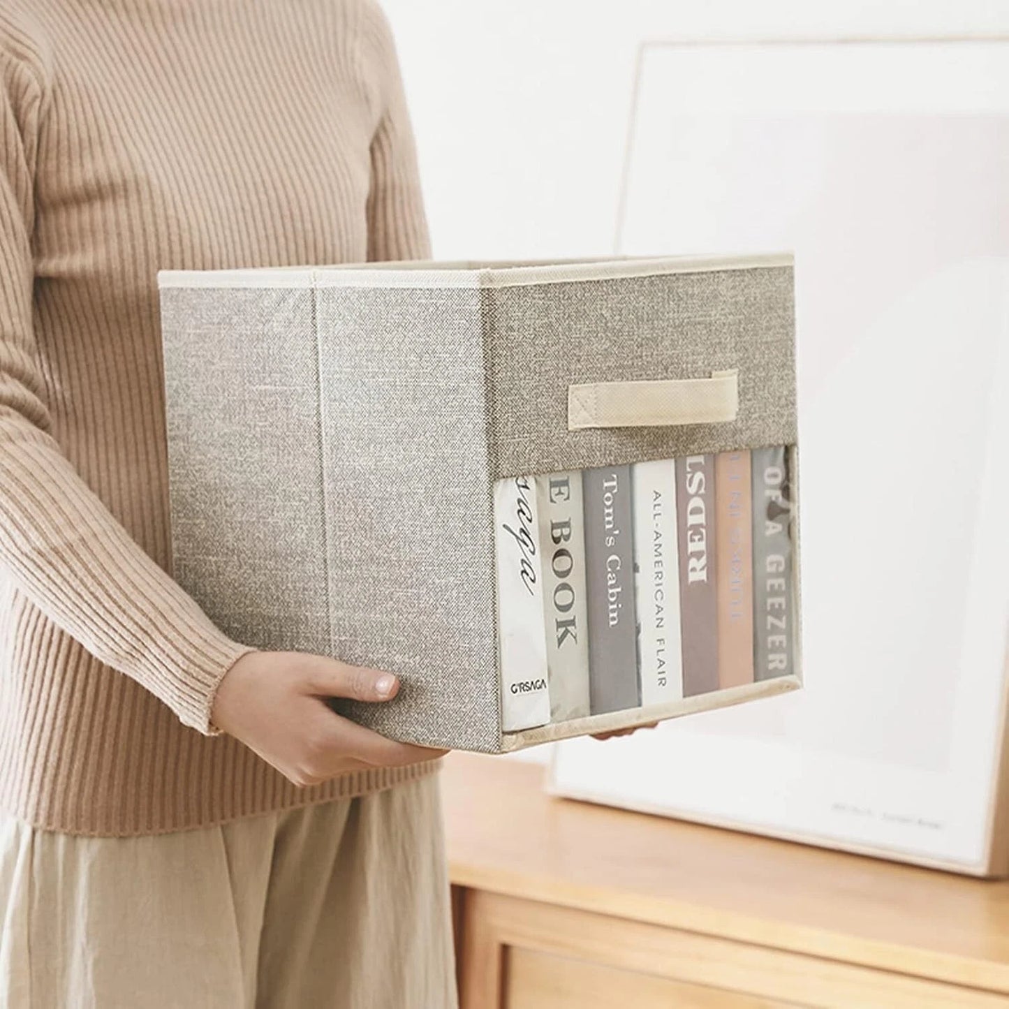 Wardrobe cube storage box with modern design for clothing storage