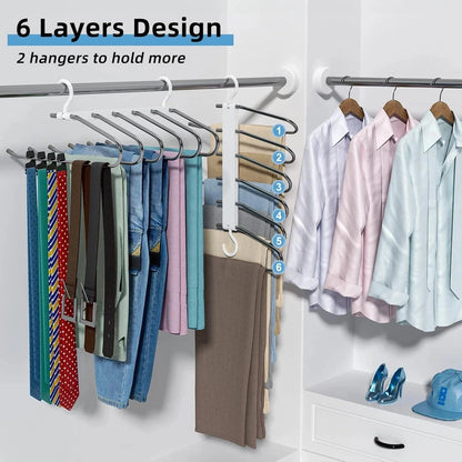 Wardrobe pants organizer hanger with anti slip design for secure hold