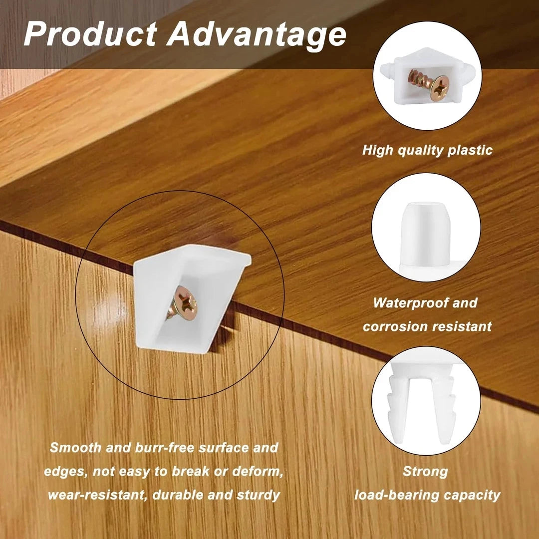 Metal wardrobe shelf brackets providing strong support