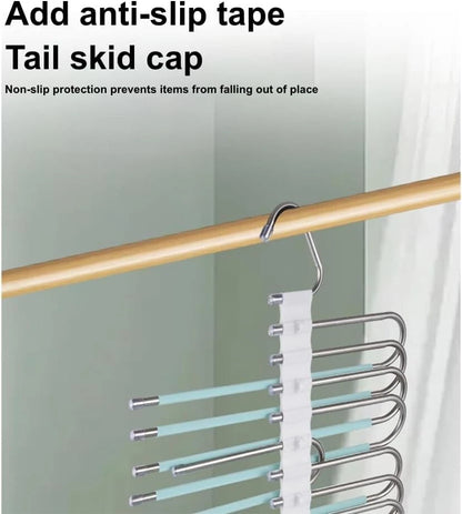 Wardrobe space saver hanger for organized clothes and trousers