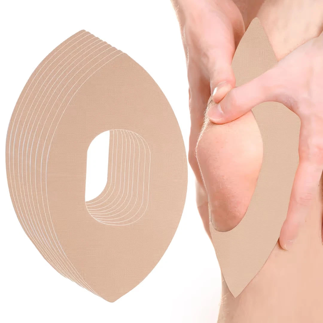 Water resistant KT tape applied on knee for sweatproof sports performance