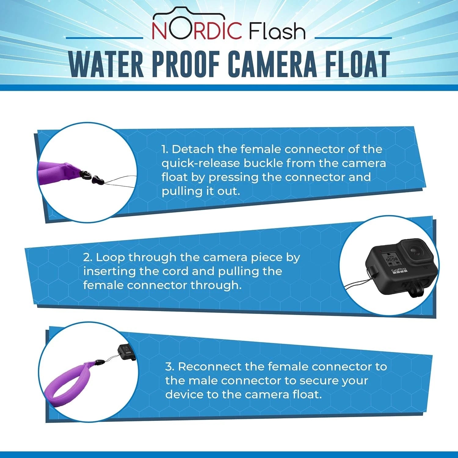 Waterproof buoyancy strap keeping phone safe during beach activities