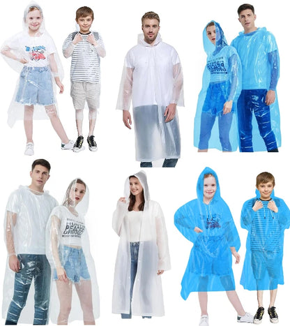 Waterproof hooded raincoat for adults and kids outdoor protection