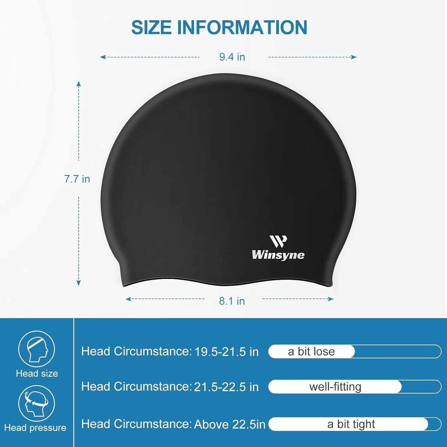 Waterproof swim hat used for pool swimming close detail
