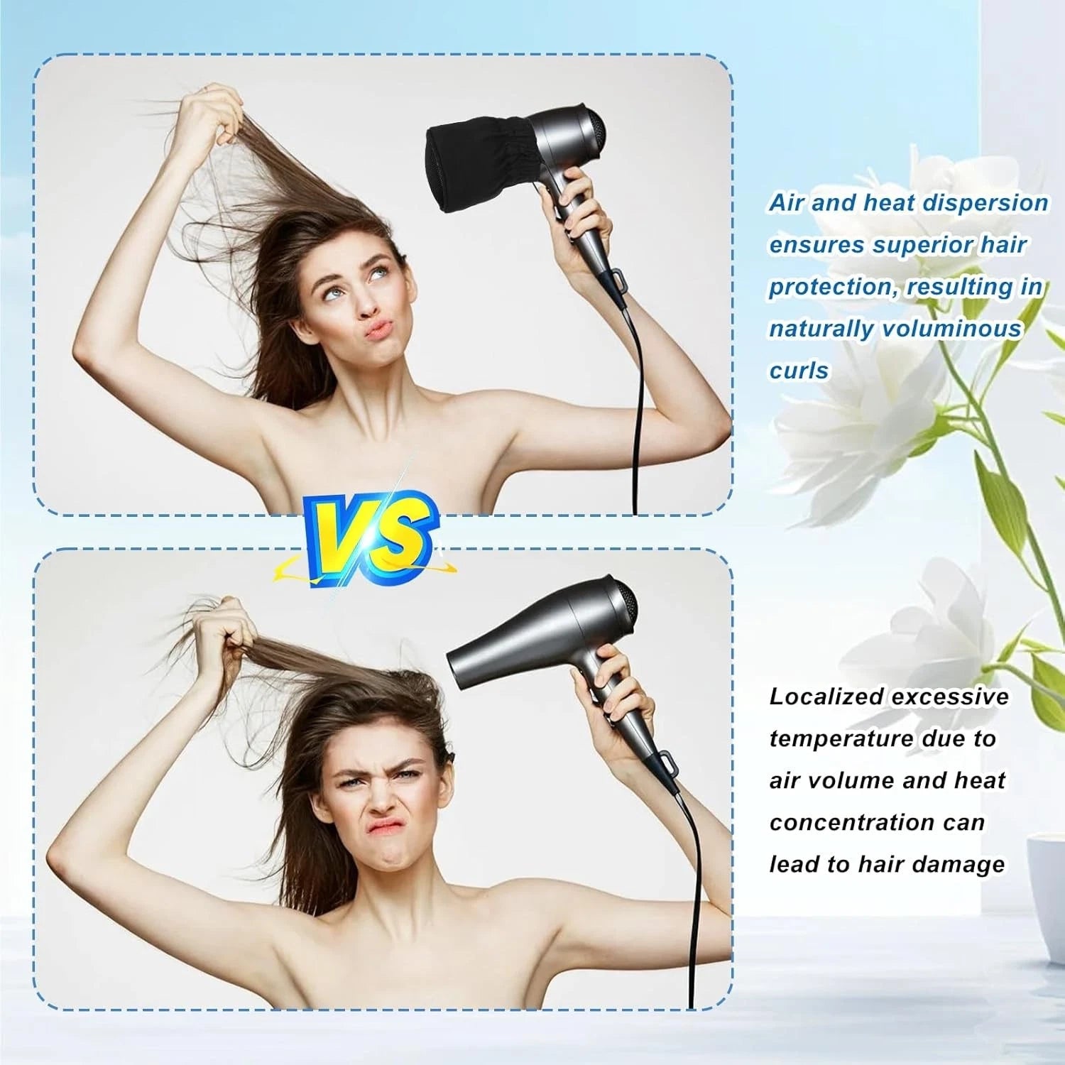Portable hot sock hair dryer tool for frizz free stylin