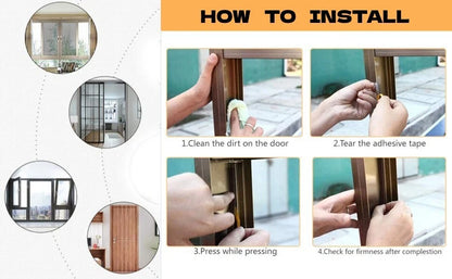 Weather strip tape used on different surfaces like wood and metal