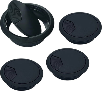White plastic cable cover cap for office desk organization