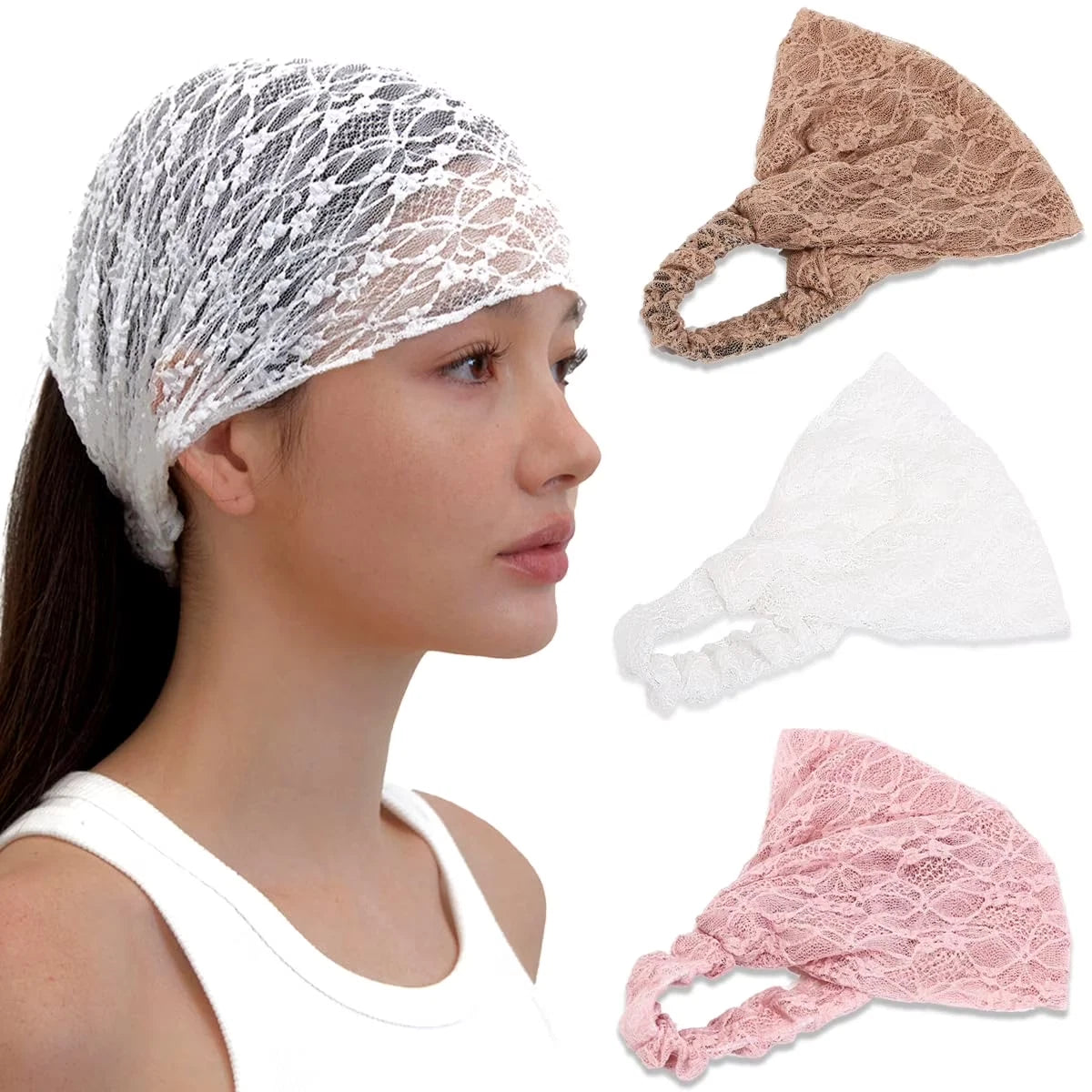 Wide hairband scarf styled for elegant casual outfit look