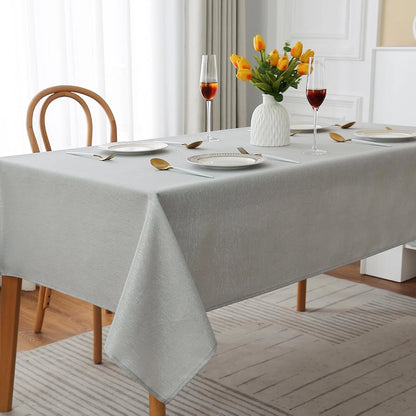 Wipe clean table cover used in kitchen dining room setup