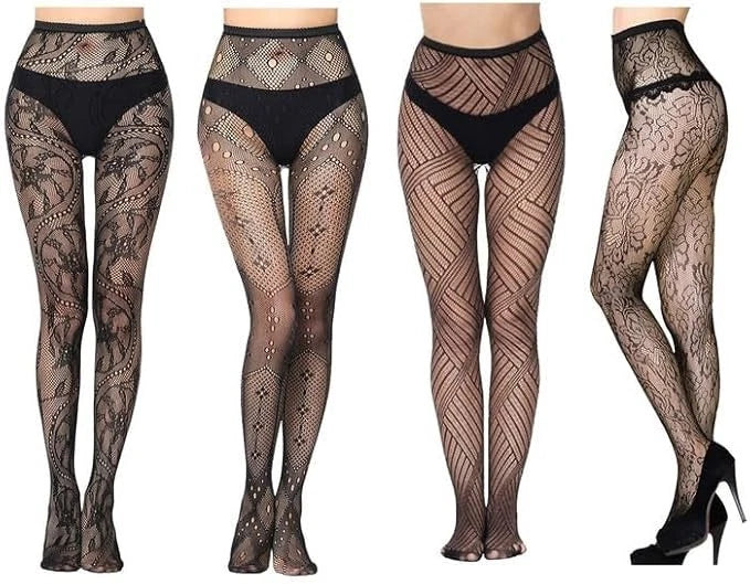 Women patterned tights lace fishnet stylish fashion wear