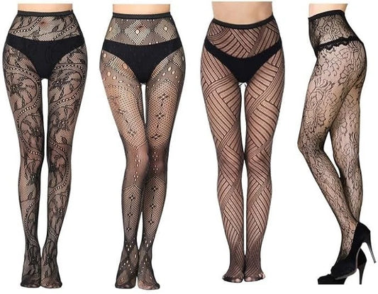 Women patterned tights lace fishnet stylish fashion wear
