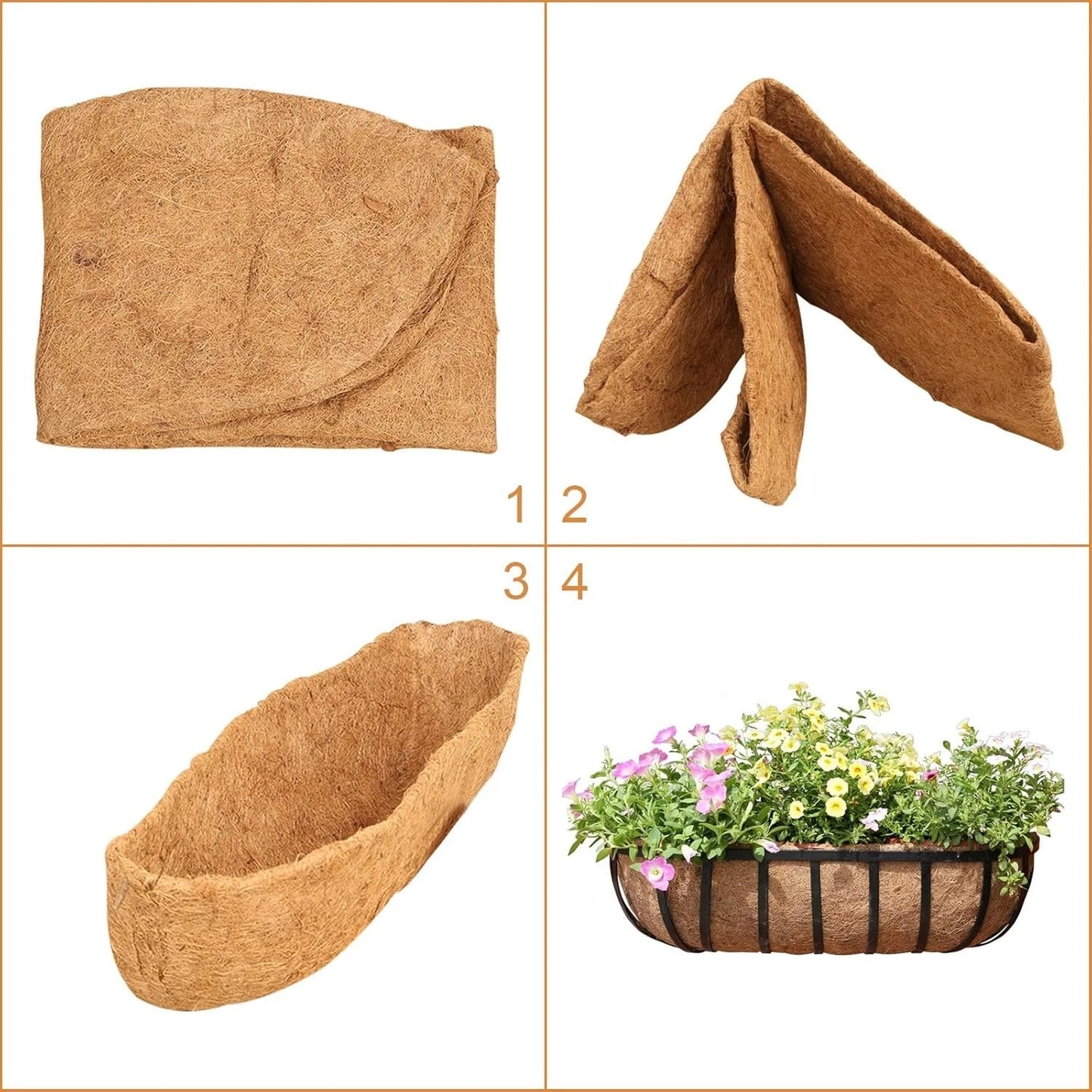 Woodside planter coco liner close detail natural texture