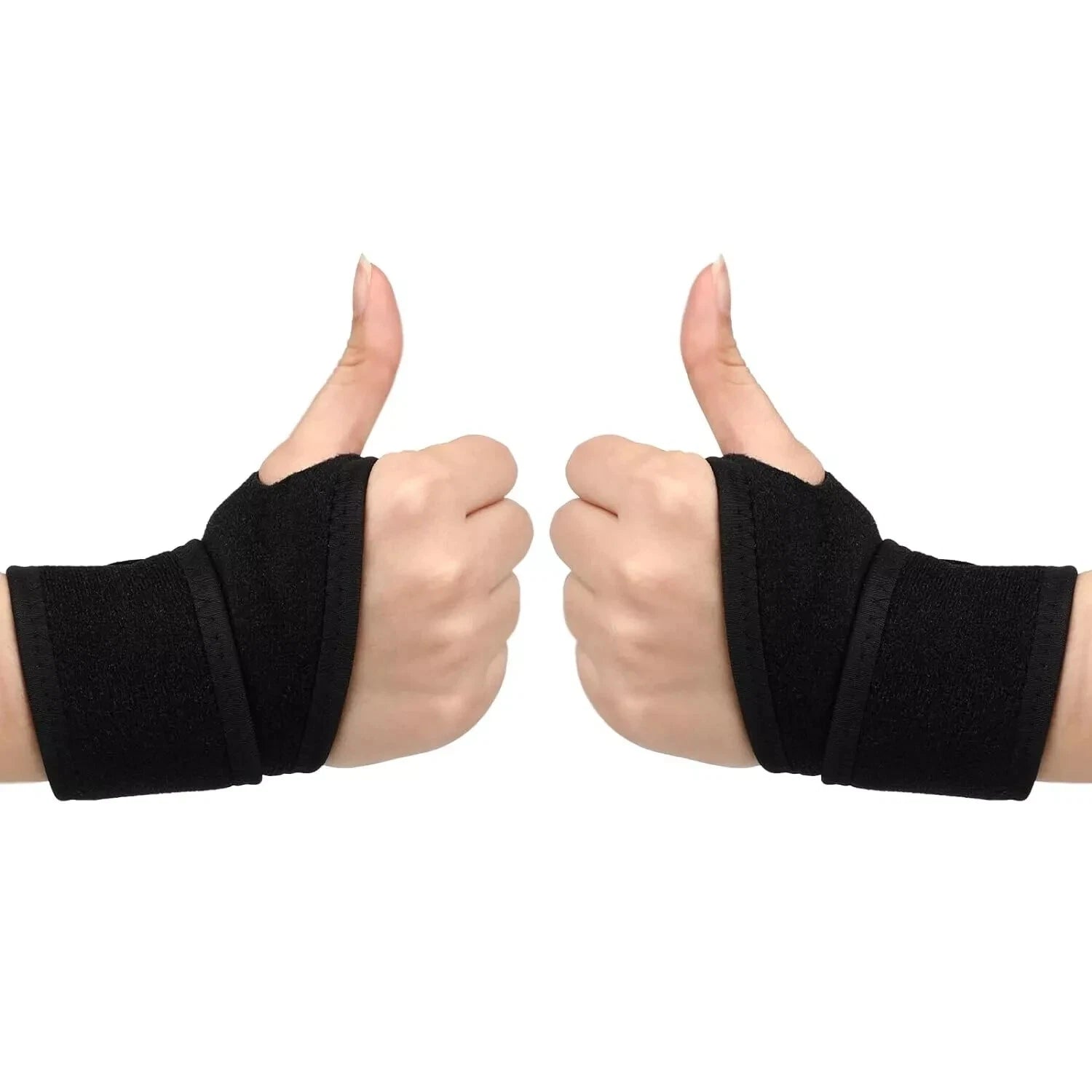 Wrist brace support splint pair for pain relief and stability